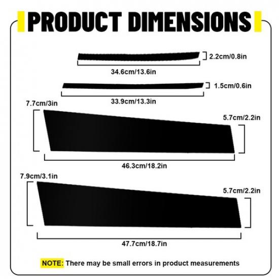 8X Door Trim Pillar Posts Gloss Black Cover Decor For 2013-2018 Toyota RAV4 EOA