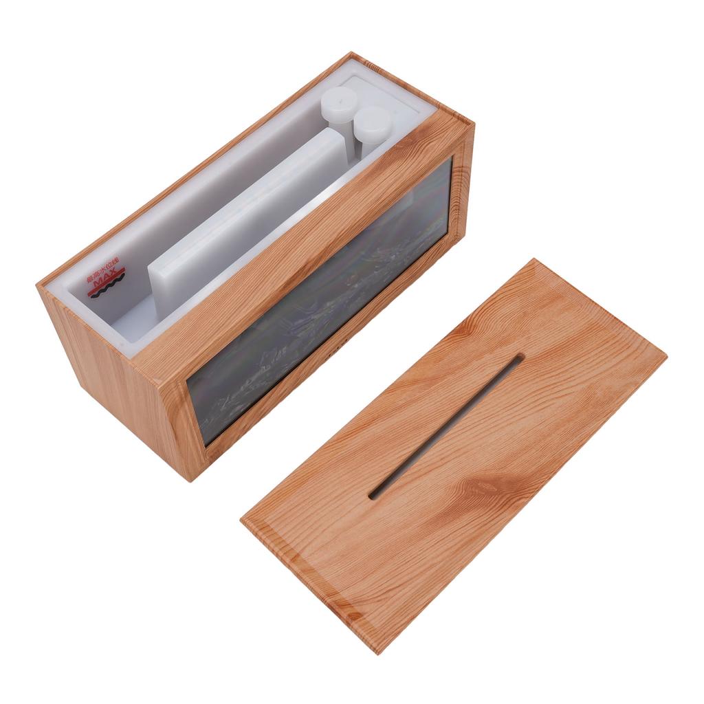 180ml Water Tank Wood Grain Fireplace Aromatherapy Diffuser Simulation Flame Humidifier Essential