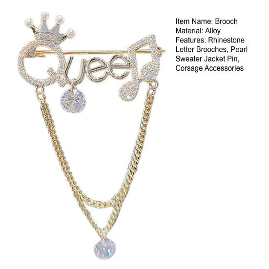 Броши со стразами и надписью «Королева» для женщин, бриллиантовая брошь, булавка с жемчугом, булавка для свитера, куртки, ювелирные изделия, свадьба