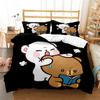 Cute BuBu Bear Kawaii Bedding Set Cartoon Anime All Season Duvet Cover Soft Quilt Cover and Pillowcases Single/Double/Queen/King