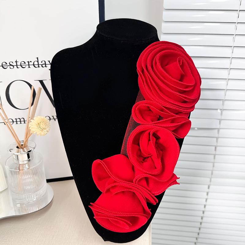3D Floral Patch Decoration Handmade Flower Applique DIY Chest Flower Sewing Applique for Wedding Dress Clothing Accessories