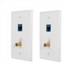 2 Packs Ethernet Coax Wall Plate Outlet with 1 Cat6 Port and 1 Gold-Plated Coax F Type Port RJ45 Wall Plates