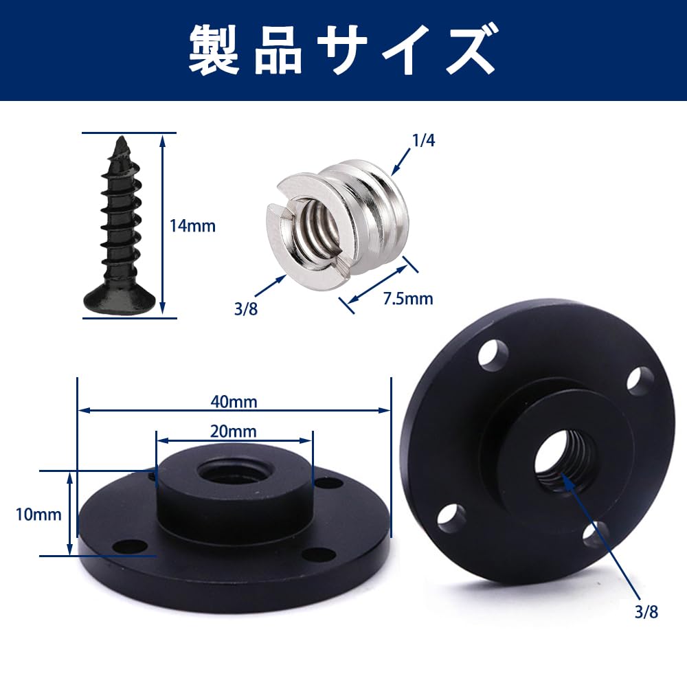 LKCCTK Крепежная пластина для камеры, совместимая со штативом, для дополнительной поддержки адаптера для крепления штатива камеры, винты 1/4" и 3/8", с плоской головкой/сделай сам