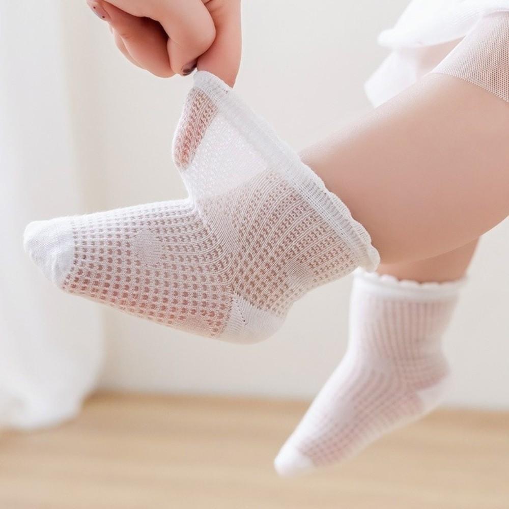 4 Pairs Breathable Newborn Socks Thin Summer Socks New Baby Mesh Socks Birthday Gifts