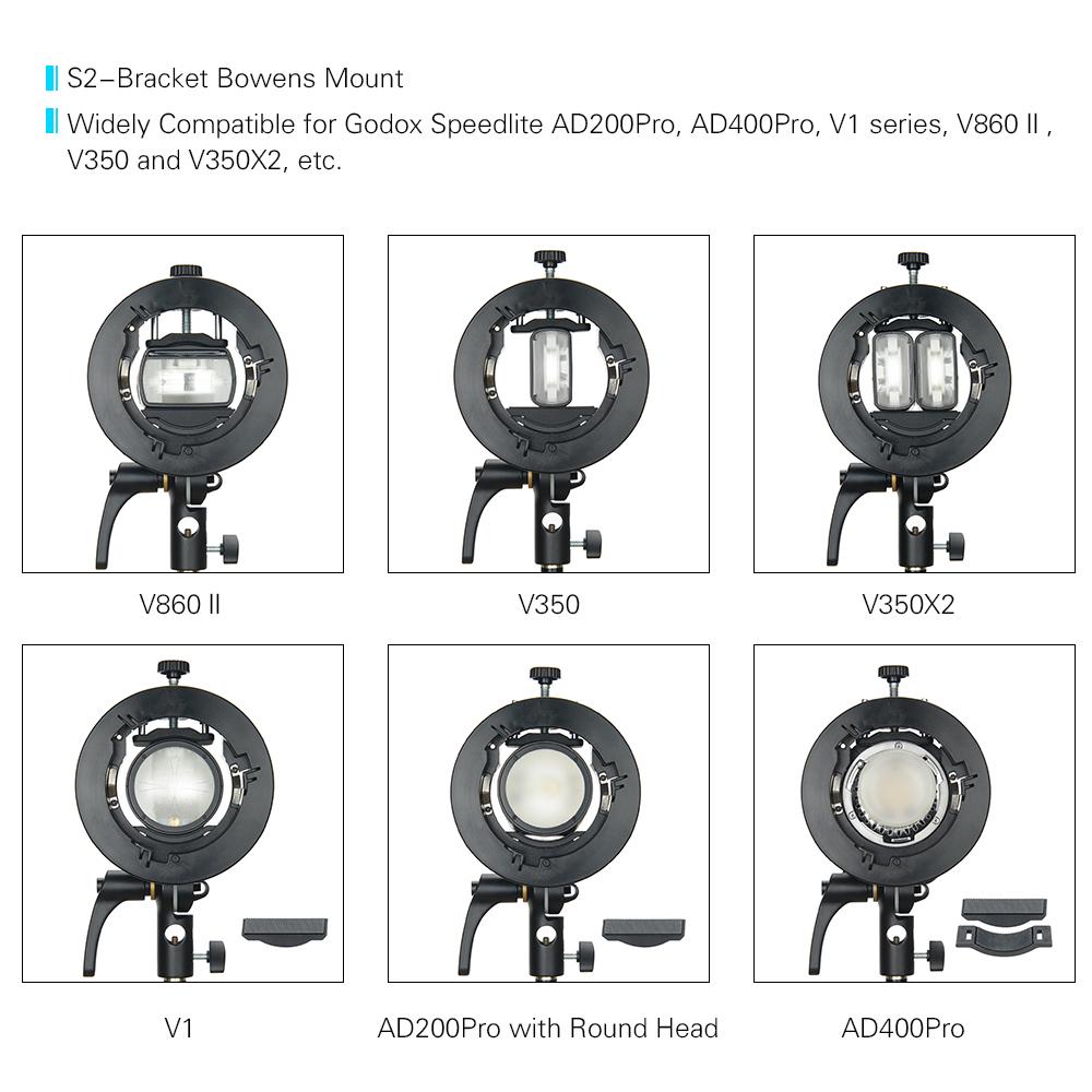 Godox 80*80 см/31*31 дюйм Рассеиватель софтбокса для вспышки, внутренняя сетка с кронштейном типа S2, крепление Bowens
