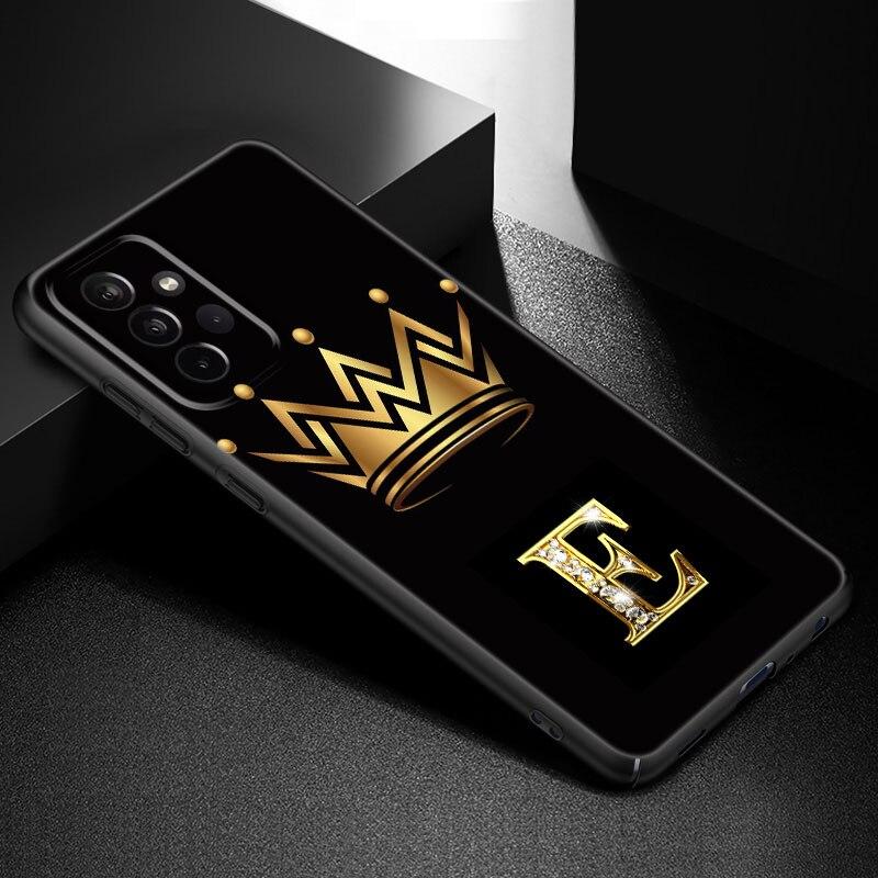 Golden Crown Letters Phone Case For Samsung Galaxy A21 A30 A50 A52 S A13 A22 A32 A33 A53 A73 5G A11 A12 A31 A51 A70 A71 A72