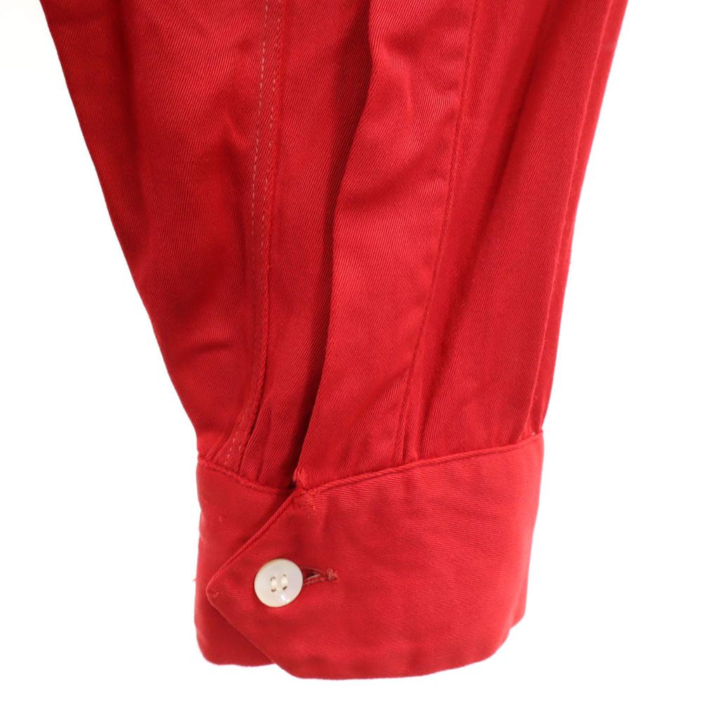 SKIPPER 50-е годы Сделано в США Винтажная рубашка с длинным рукавом и открытым воротником S Красная Мужская Б/У