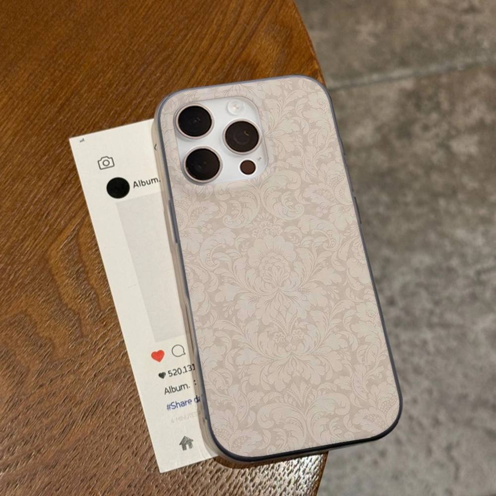 American Luxurious Vintage Patterns Soft Corrugated Transparent Phone Case For IPhone 17 15 16 11 12 13 14 Pro Max Plus Pro