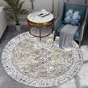 Luxury Floral Round Area Rug Vintage Bohemian Style for Living Room Bedroom Decor Soft Non-Slip Carpet
