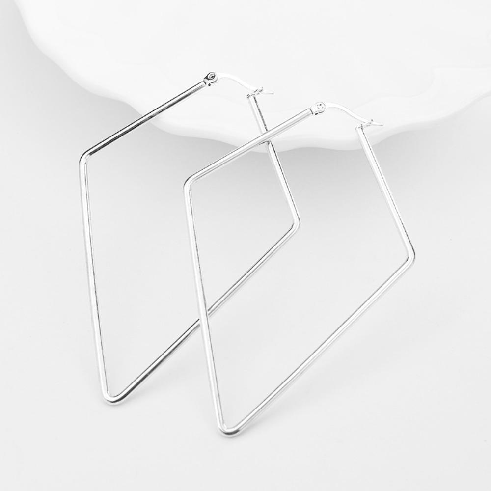 Geometric Square Stud Irregular Shape Earrings Diamond Stainless Steel Exaggeration Earrings Large Hypoallergenic