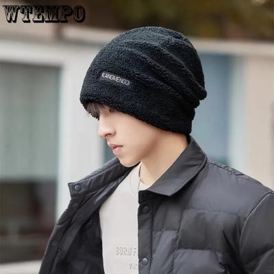 Ветрозащитная шапка для мужчин Зимняя теплая шапка в корейском стиле с утолщенным флисом и плюшем, шапка-ведро