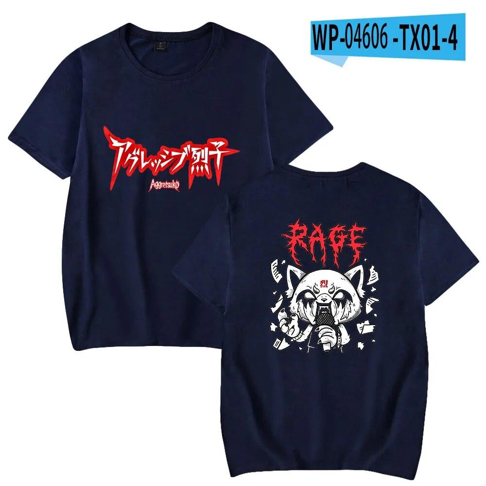 Aggretsuko модная футболка женская унисекс летние футболки с короткими рукавами аниме повседневная уличная футболка унисекс