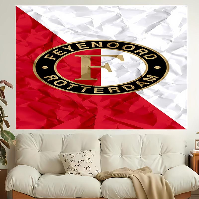 1pc Feyenoord Rotterdam logo Tapestry, Living Room, Bedroom, Office, Party Decor, Ideal Festive Gift