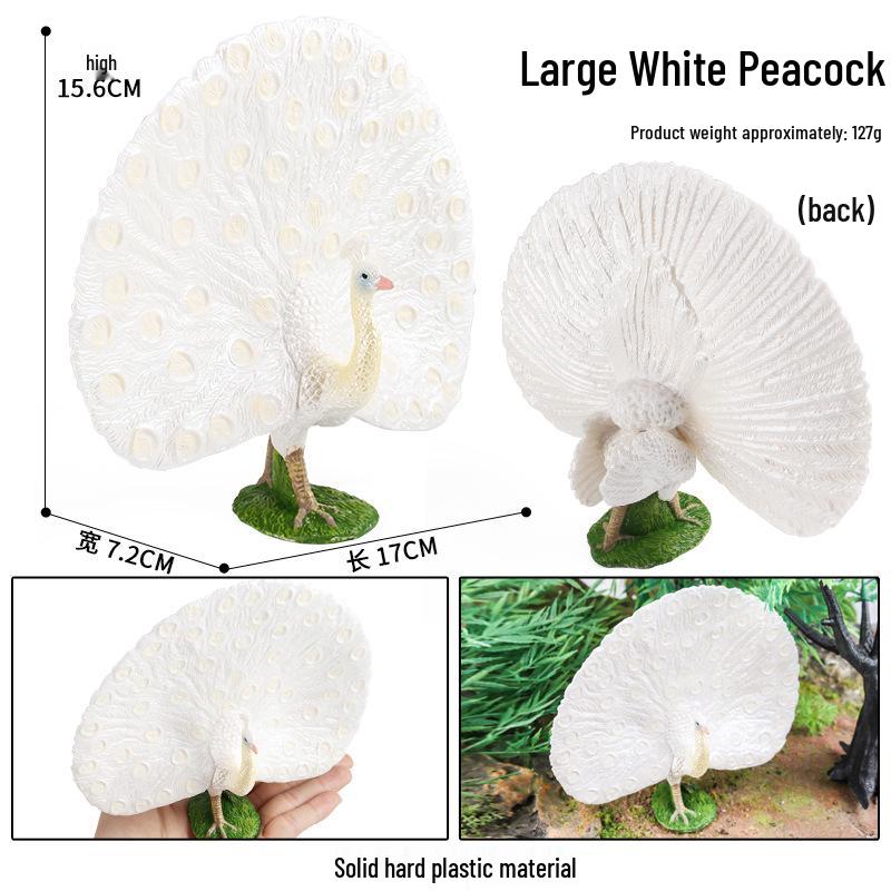 Wild Animal Simulation: Flying Parrot & Peacock Model Toy Ornament for Kids