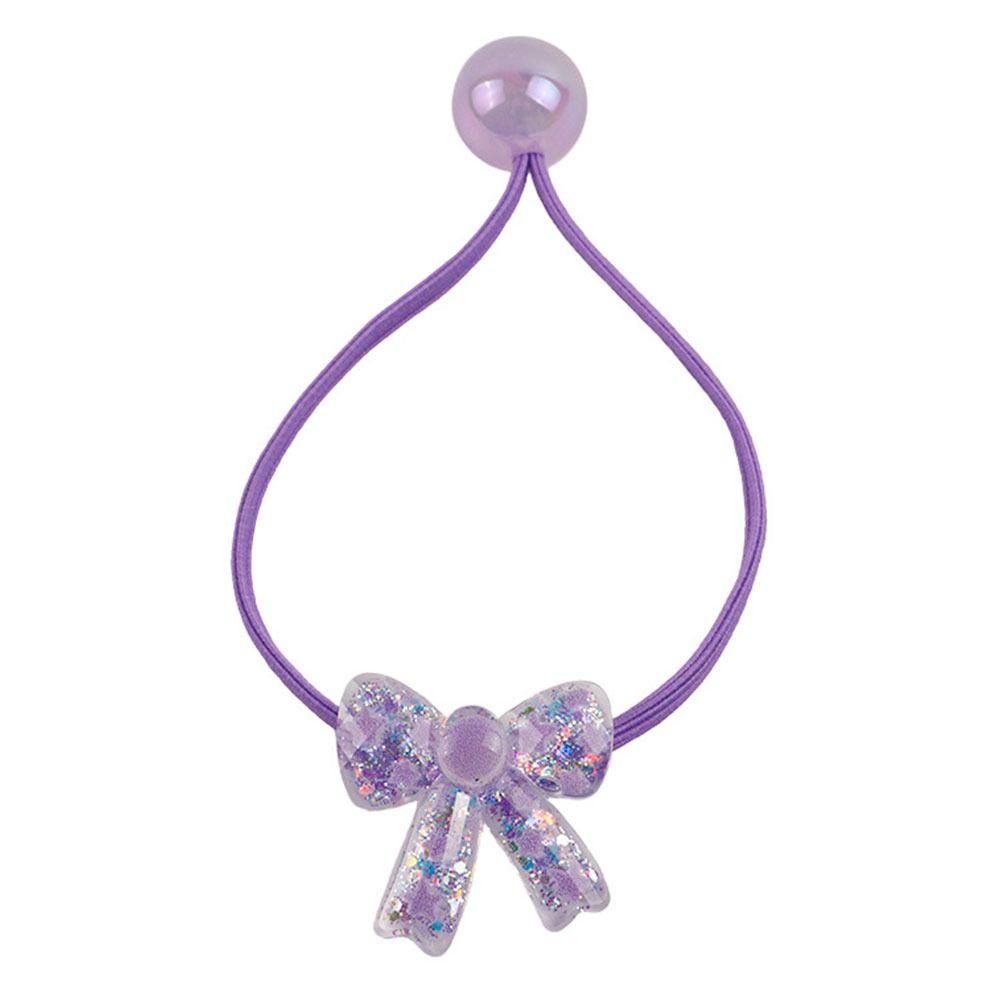 2 шт. Блестящие мультяшные резинки для волос, разноцветные держатели для хвостика, резинки для волос с принцессными бантами для девочек, детей, малышей