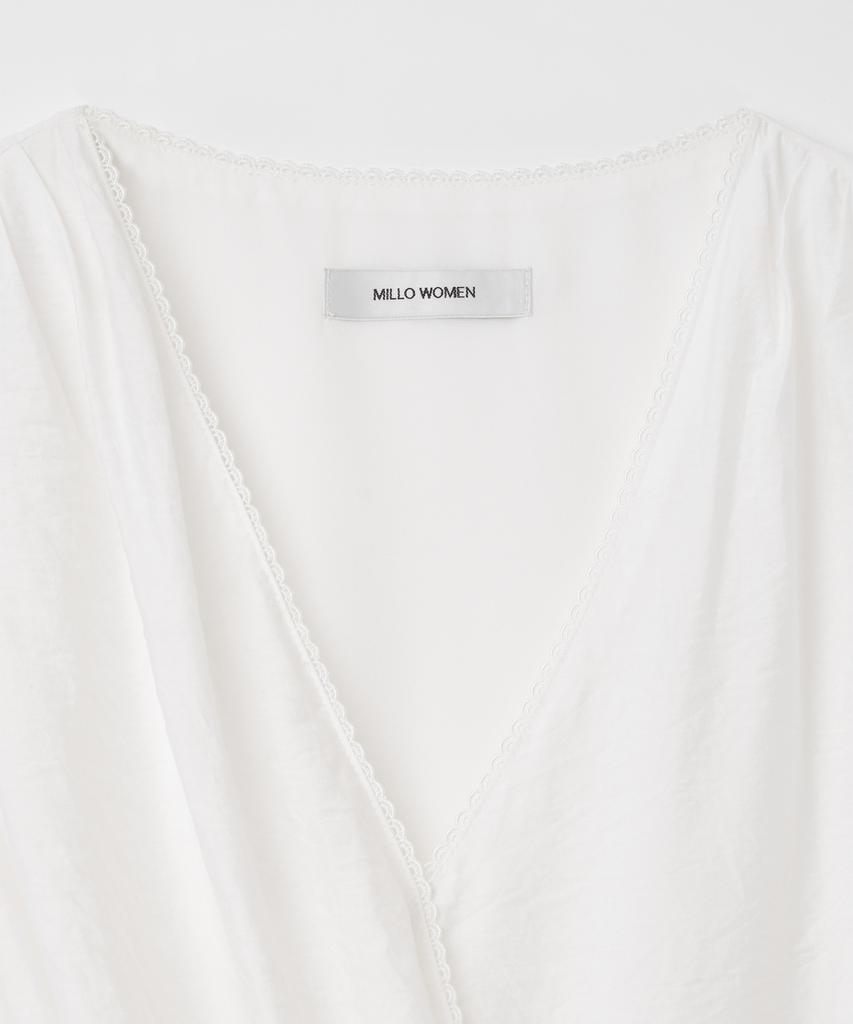 Milo Woman Lace-Trimmed Draped Dress [Ivory]