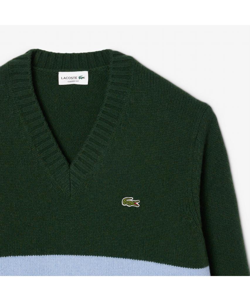 LACOSTE Men'S Striped V-Neck Sweater Ah5180-55N 9Is