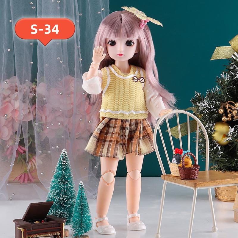 30cm Bjd Doll 23 Moveable Joints 12 Inch Christmas Dolls With Clothes and Shoes Kids Toys For Girl's Christmas Gifts