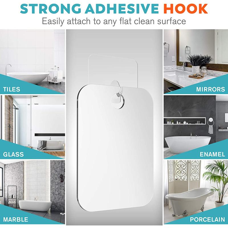 Акриловое зеркало с защитой от запотевания, устойчивое к падениям, дорожное зеркало для бритья в ванной, зеркало для макияжа с защитой от запотевания