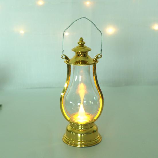 Светодиодная лампа в стиле ретро на батарейках, небьющаяся, неяркая, энергосберегающая, декоративная, рождественская, креативная, масляная лампа из АБС-пластика