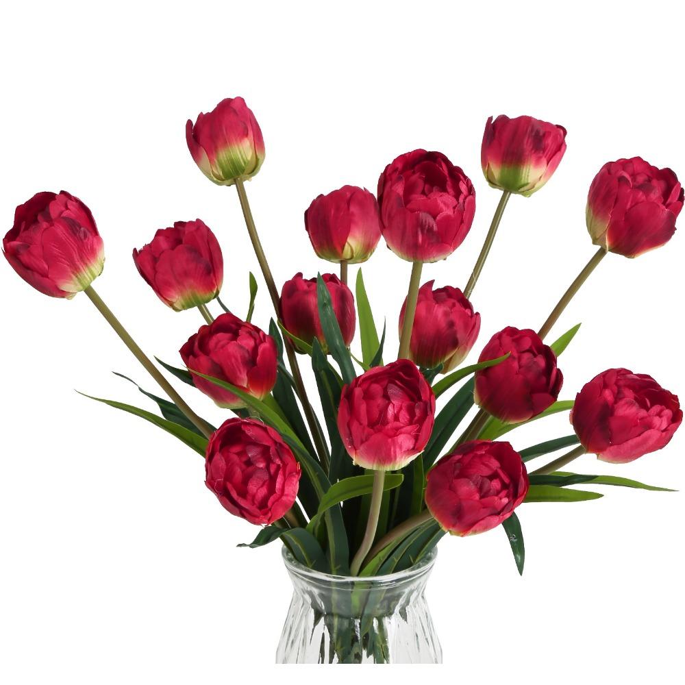5 пучков настоящих тюльпанов Букет цветов 15 головок искусственных тюльпанов для свадебных композиций Центральные украшения для дома