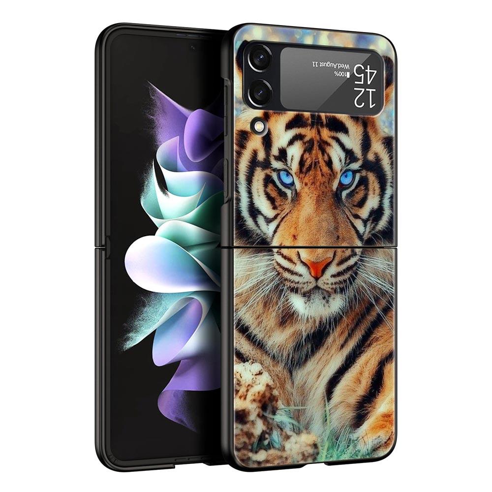 Чехол для телефона Z Flip 4 для Samsung Galaxy Z Flip 3 5G ZFlip3 Flip3 zflip Flip4 черный жесткий чехол для ПК тигр лев леопардовый чехол