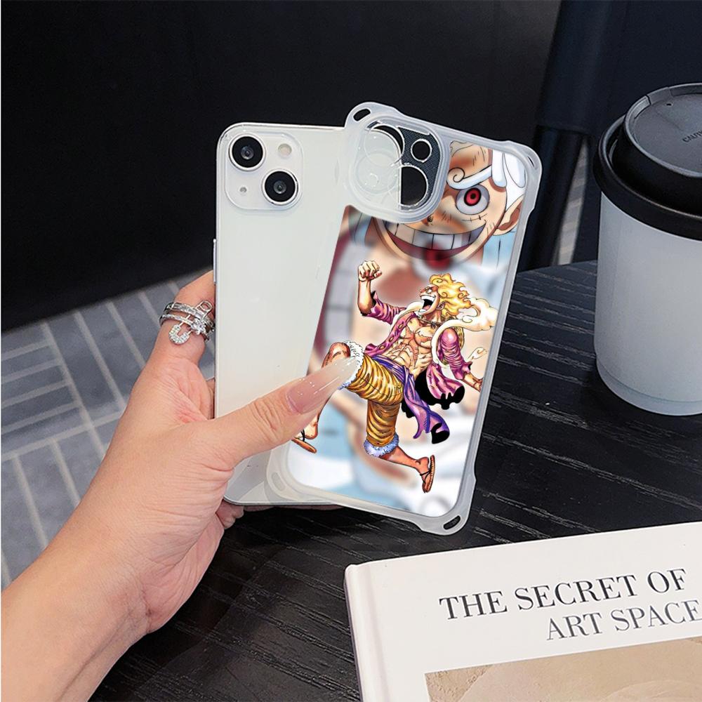 Мягкие чехлы для телефонов Ae92 One Piece Luffy Gear 5 для iPhone 16 15 14 13 12 11 Pro Max 7 8 Plus XR XS с ремешком на запястье, защитным шнурком для углов, задняя крышка