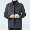 Double-sided Cashmere Coat Men's Winter Middle-aged Stand-up Collar Thickened Down Liner Windbreaker Dad's Wool Woolen Coat