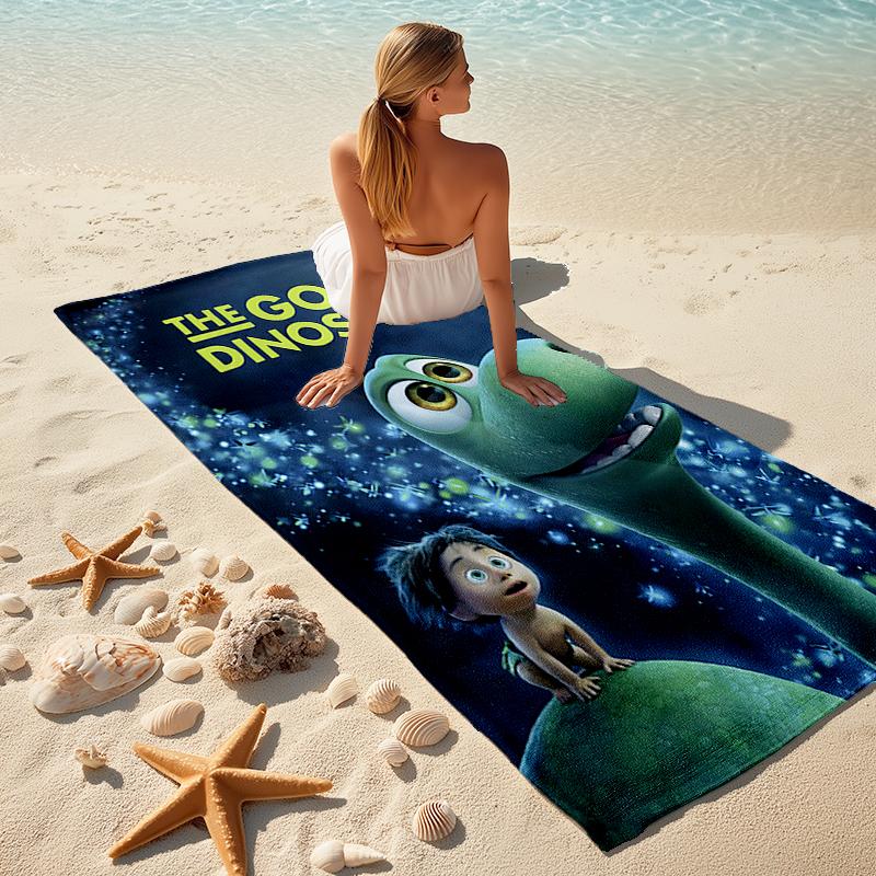 1pc The Good Dinosaur1 Beach Towel, Comfortable and Thick, and Swimming/Bath/Picnic/Camping Towel, Suitable for Seaside Beaches