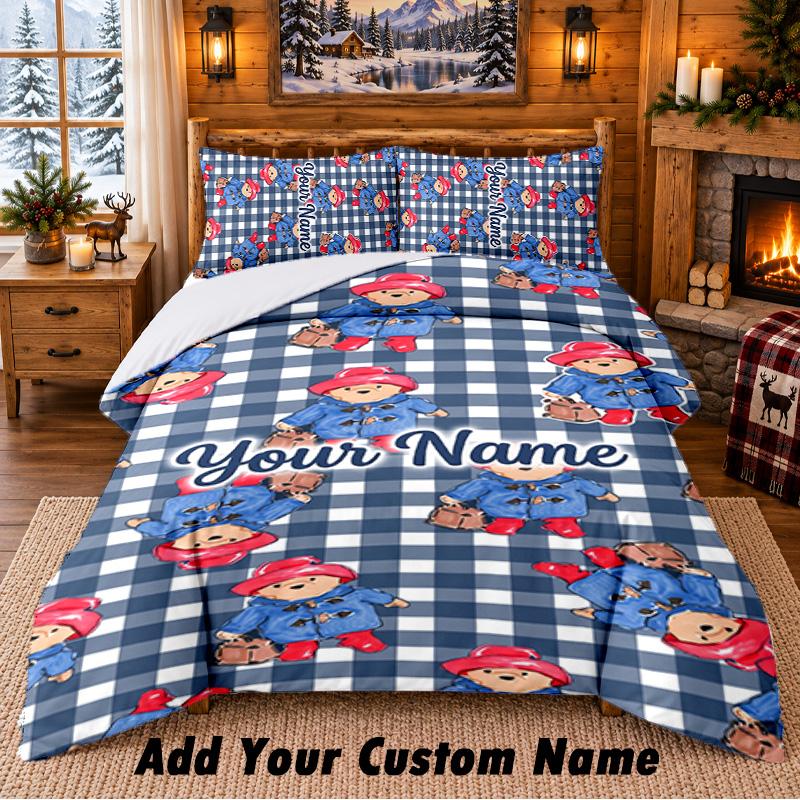 Paddington Custom Name 3Pcs Bedding Set 1 Bed Sheet 2 Pillowcases Bedroom Home Decor