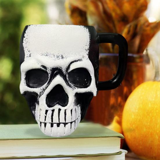 Кружка в виде черепа, кружка для питья викингов, пивная кружка из смолы, кофейная чашка для чая, украшение на Хэллоуин, барная посуда, аксессуары для вечеринок