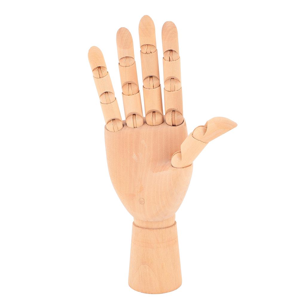 Wooden Hand Model Flexible Movable Fingers Right Hand Mannequin Figure for Display Drawing Study