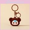 Cute Baby Three Cartoon Pile Coating Panda Head Pendant Keychain For Couples And Family Celebrations