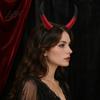 Snap-on Horn Accessories Halloween Ram Headband, Detachable Devil Headpiece for DIY Headband Kit Carnival Party, Festival Cosplay Hair Accessory,