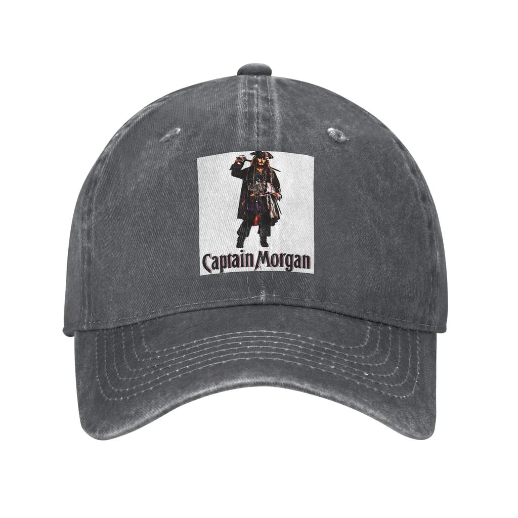 Captain Morgan Washed Denim Cap Casual Baseball Caps Adjustable Hat Summer Unisex Baseball Hats