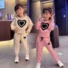Spring Autumn Girls Clothing Sets Kids Casual Sweatshirt Pant Two Pcs Suit Tracksuit Child Outfit Sets Printing Sportswear