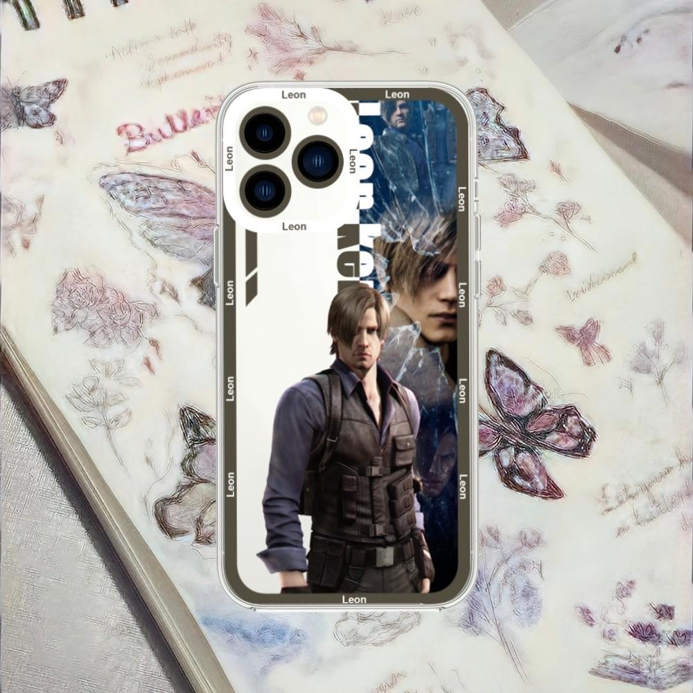 Чехол для телефона R-Resident Leon Kennedy Evil Game для iPhone 13 14 Mini 11 12 Pro Max Прозрачный корпус