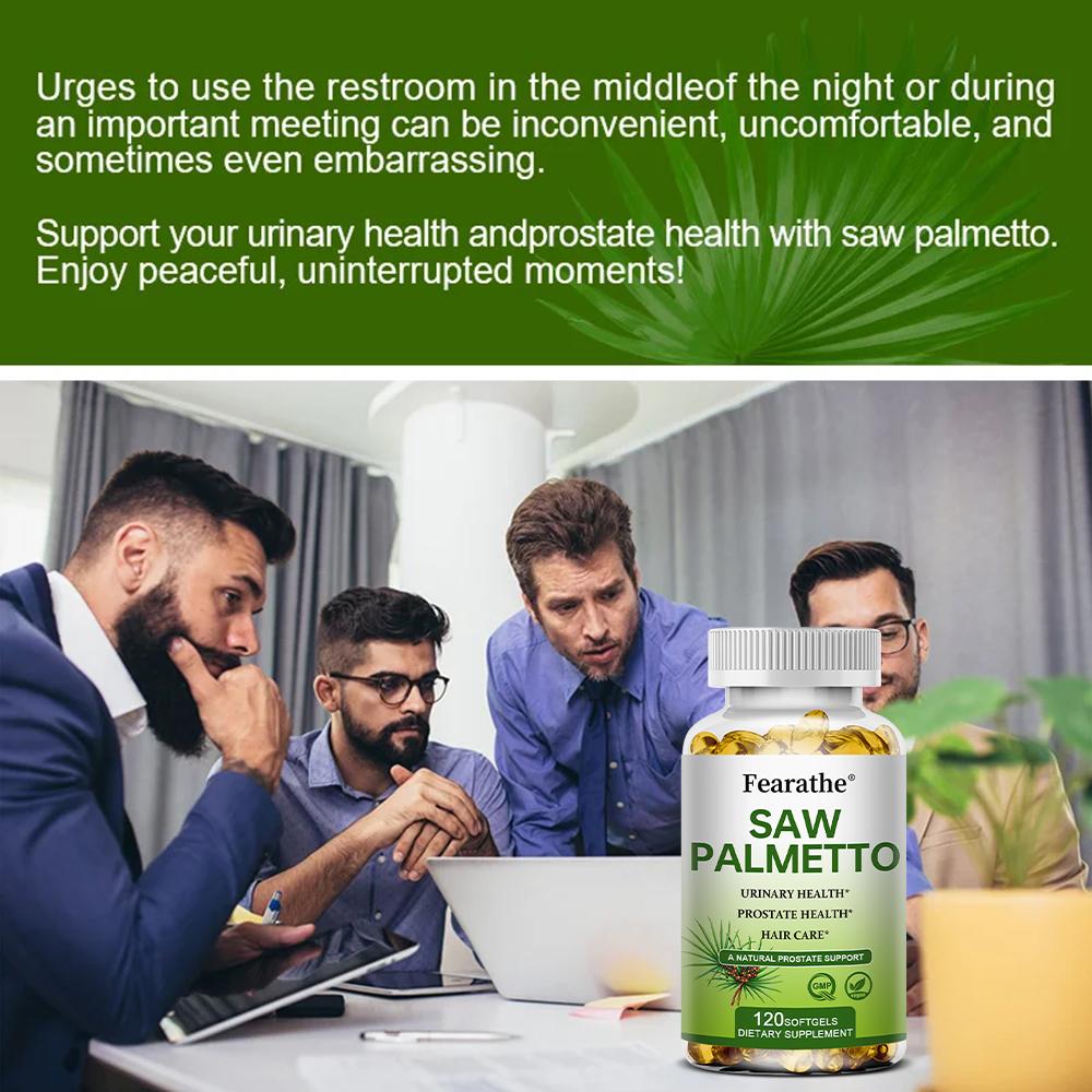 Saw palmetto promotes prostate and urinary system health, 120 capsules