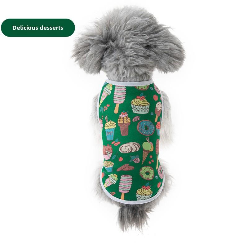 Жилет для питомцев с принтом щенка и собаки, мультяшный милый жилет, одежда для кошек, одежда для питомцев, жилет для собак