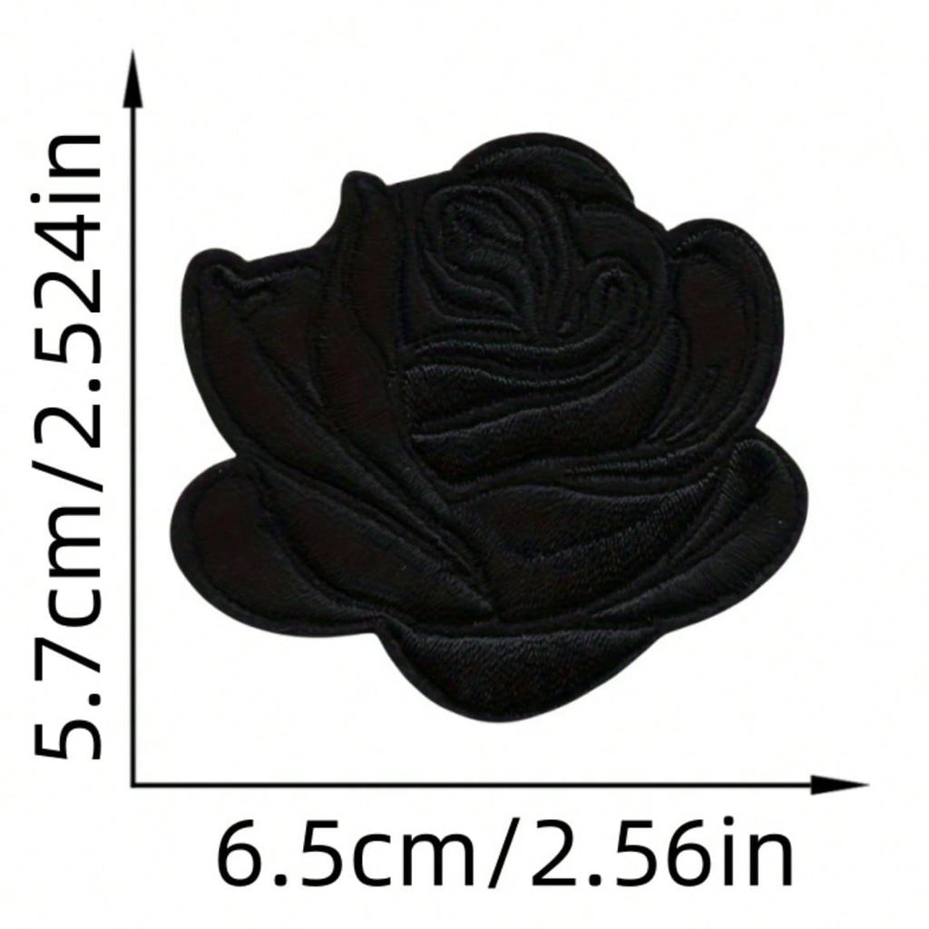 1pcs Roses Decals Flowers Clothing Accessories Embroidered Applique Iron On Patches For Jackets, Sew On Patches For Clothing Backpacks Jeans T-Shirt