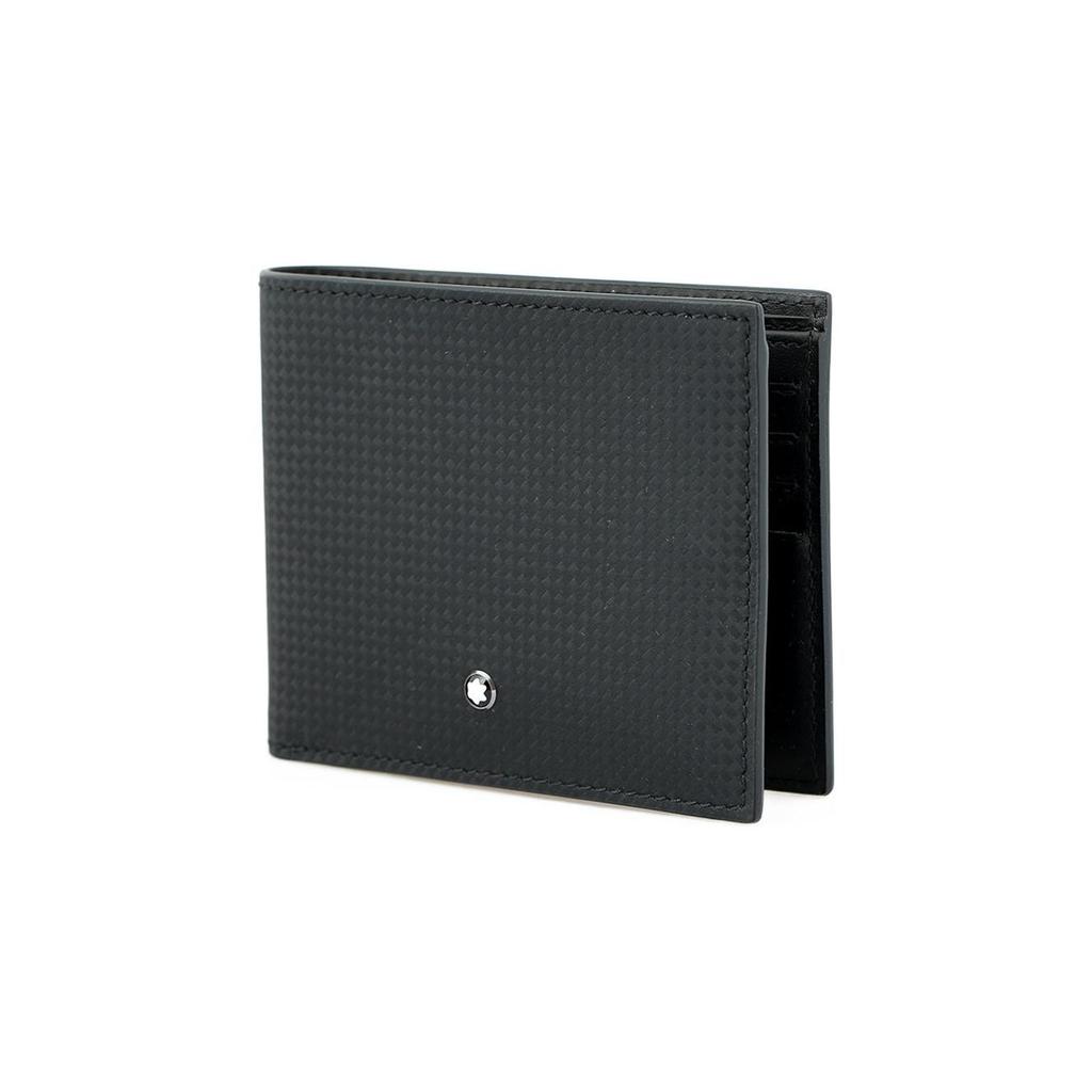 Montblanc Однотонный Короткий Складной Кожаный Кошелек с Логотипом Мужской кошелек Черный 111144