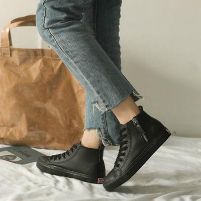 Весна Осень Новые Высокие Кеды на Молнии Корейская Версия Дикие Дышащие Белые Туфли Студенческие Балетки Женская Обувь 2021