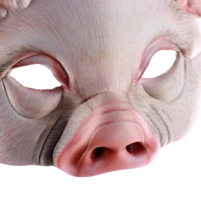 Halloween Pig Head Mask Head Wear Fancy Adult Costume Accessory Party Cosplay Halloween Mask