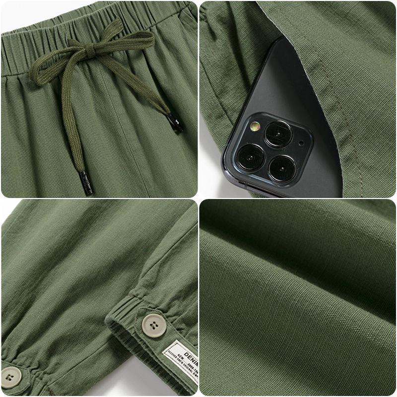 2026 Women's Thin Cotton-Linen Pants, High-Waisted, Loose-Fit, Cuffed, Nine-Quarter Length, Casual Harem Pants