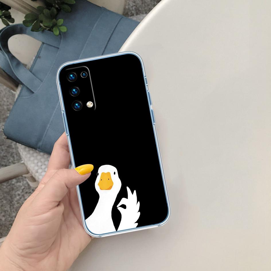 LO40 DUCK Cartoon Soft Shell Transparent Phone Case for Motorola Moto G7 G8 G9 G84 G85 G73 G24 G15 Z2 Play Power Plus