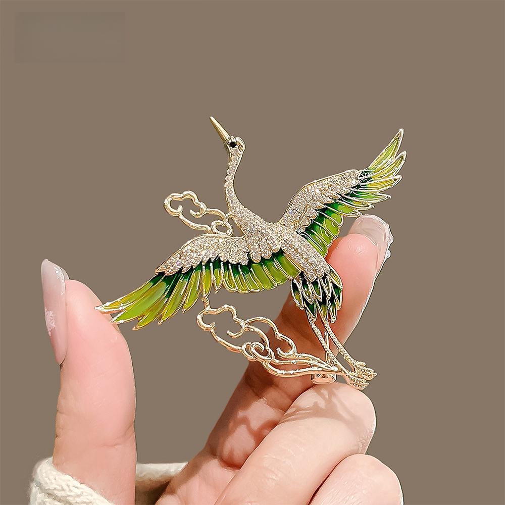 Crystal Crane Bird Brooches Rhinestone Phoenix Brooch Pin Wedding Jewelry Gifts