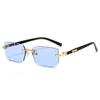 Rimless Sunglasses For Women Men Trendy Frameless Rectangle Sun Glasses Retro Shades Fashion Travel Uv400 Cycling Eyewear