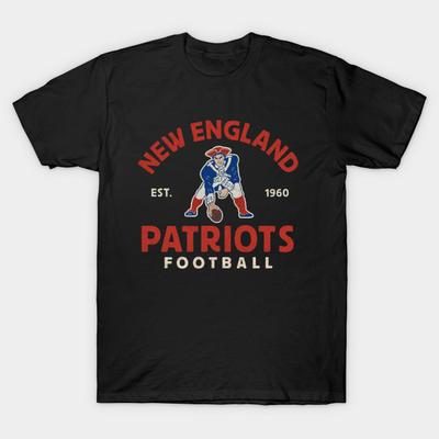 Мужская черная футболка с принтом Patriots Football Печать на трансферной бумаге без вырезания Хлопковая футболка