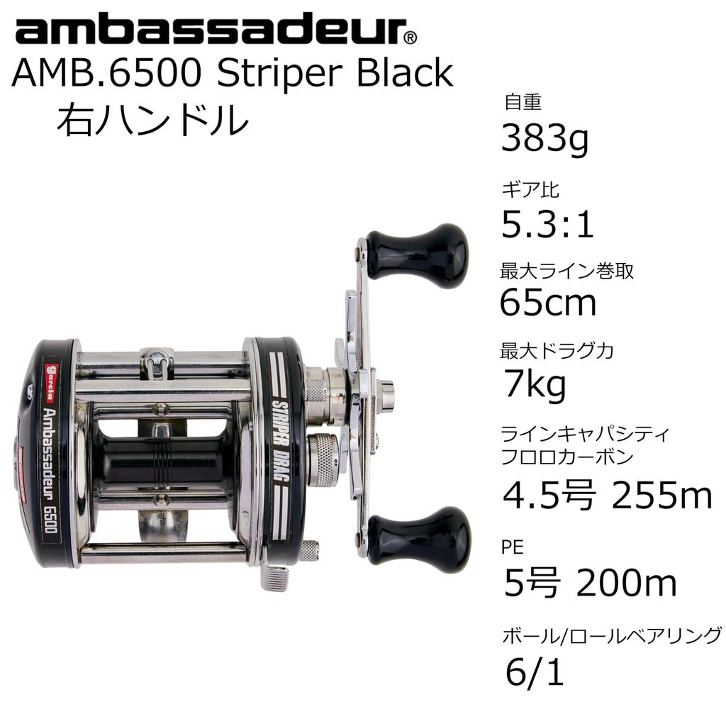 Abu Garcia Striper Black Striper Black Right Hand Round Reel Classic Sweden AMB.6500