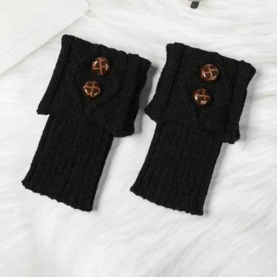 Women Leg Warmers Knitted Gaiters with Buttons Warm Boot Cuff Sock Girl Short Boot Cuffs for Autumn Winter Daily Outings Street Dating